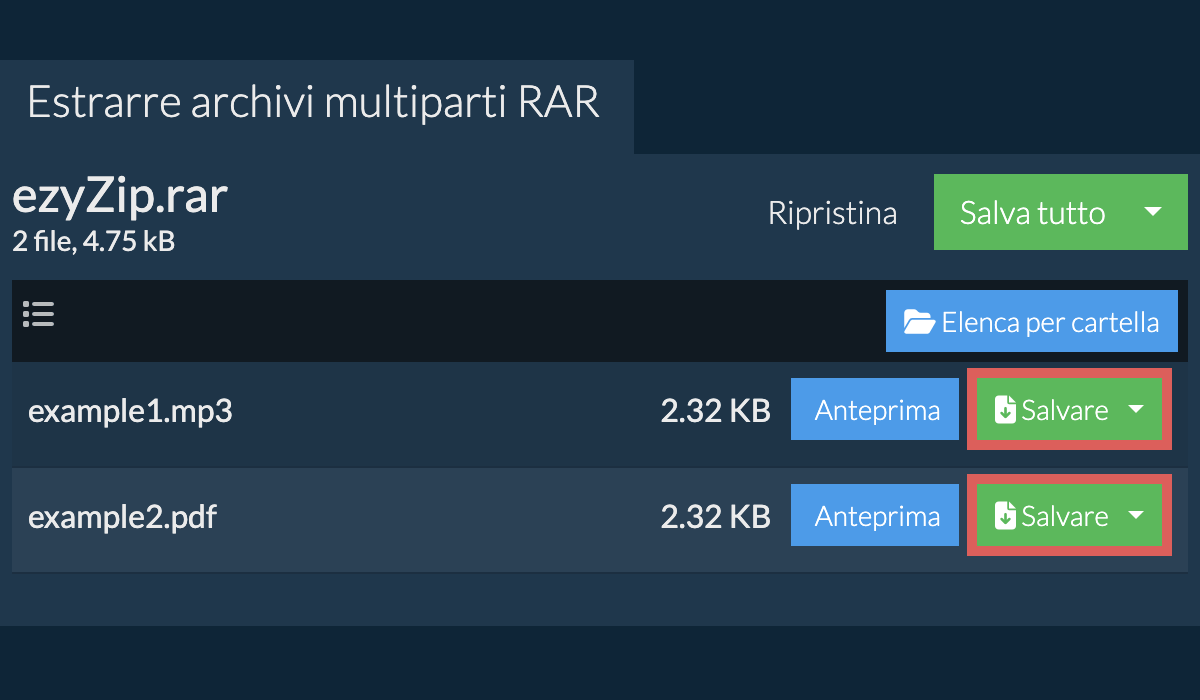 Fare clic qui per salvare il file