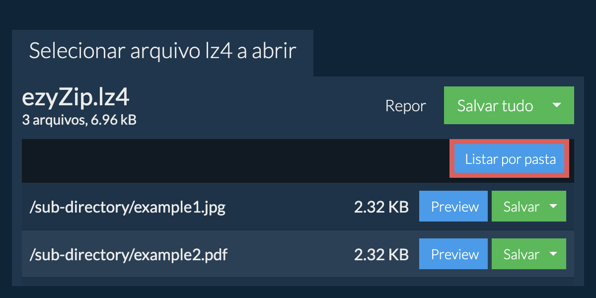 lz4: Listar por pasta