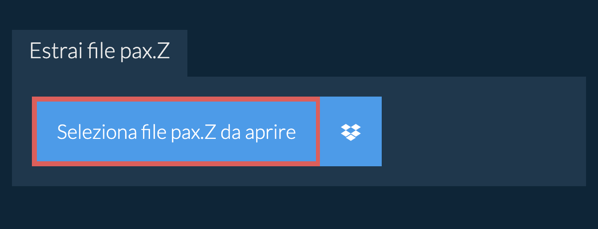 Estrai file pax.Z