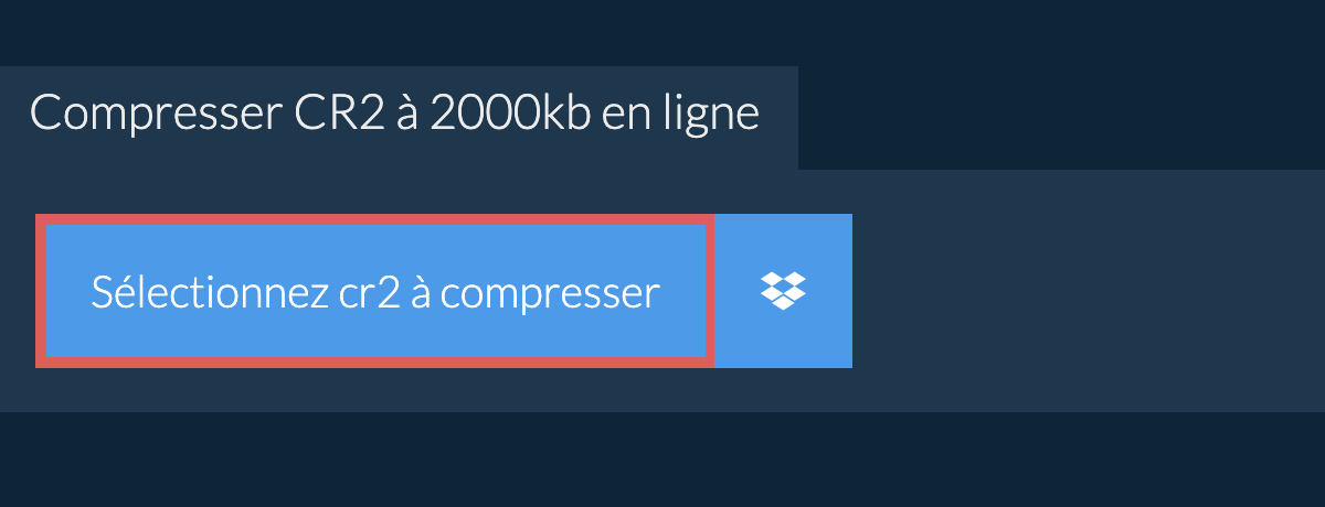 Compresser cr2 à 2000kb en ligne