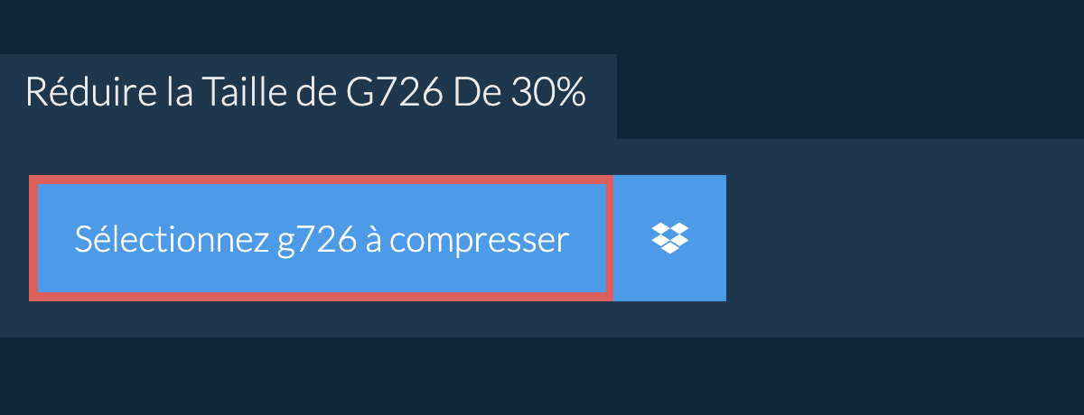 Réduire la Taille de g726 De 30%