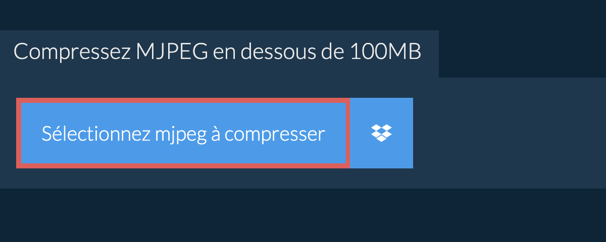 Compressez mjpeg en dessous de 100MB