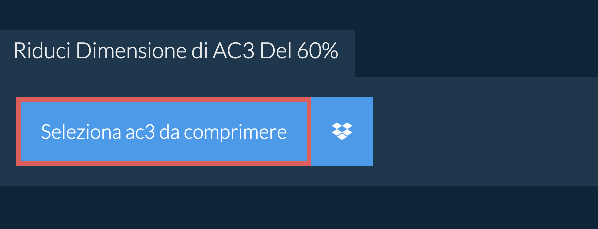 Riduci Dimensione di ac3 Del 60%