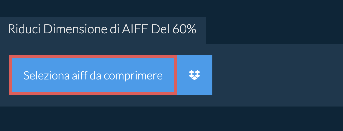 Riduci Dimensione di aiff Del 60%