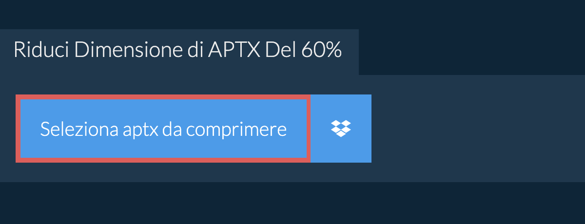 Riduci Dimensione di aptx Del 60%