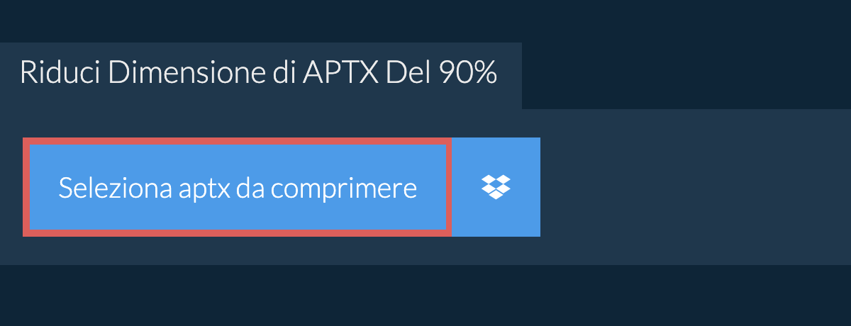 Riduci Dimensione di aptx Del 90%