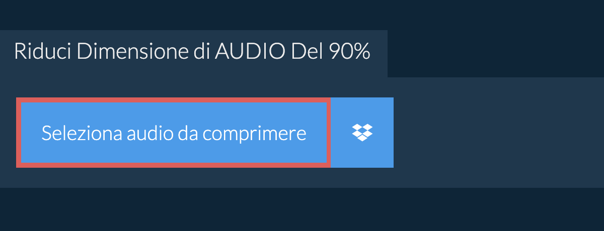 Riduci Dimensione di audio Del 90%