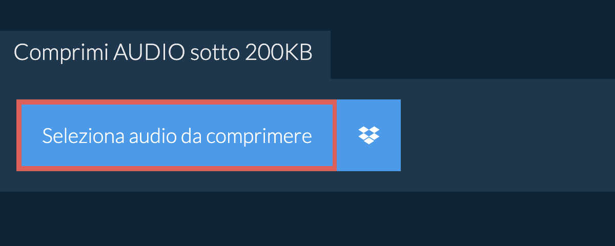 Comprimi audio sotto 200KB