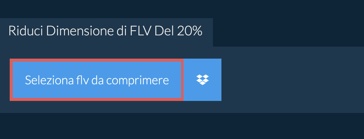 Riduci Dimensione di flv Del 20%