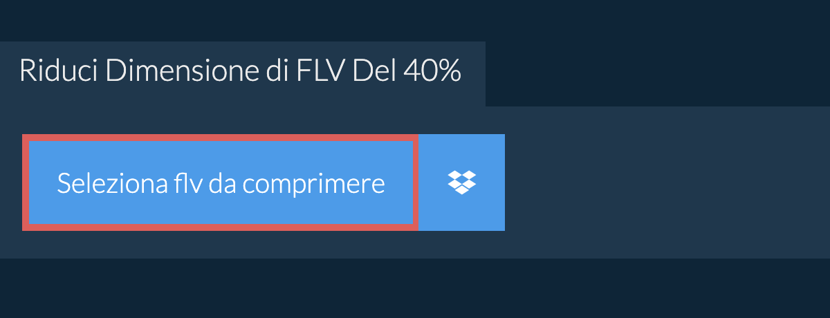 Riduci Dimensione di flv Del 40%