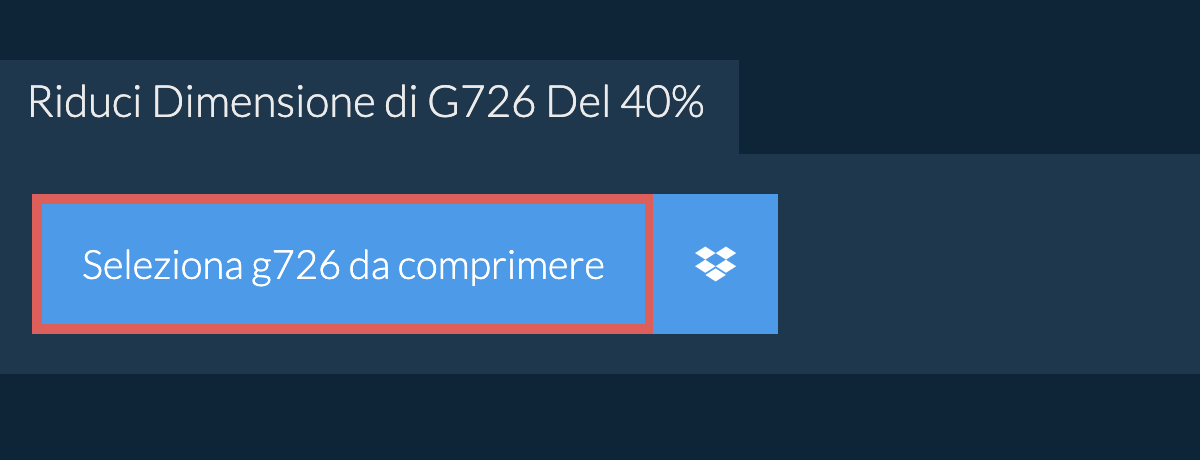 Riduci Dimensione di g726 Del 40%