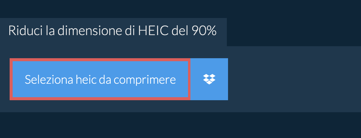 Riduci la dimensione di heic del 90%