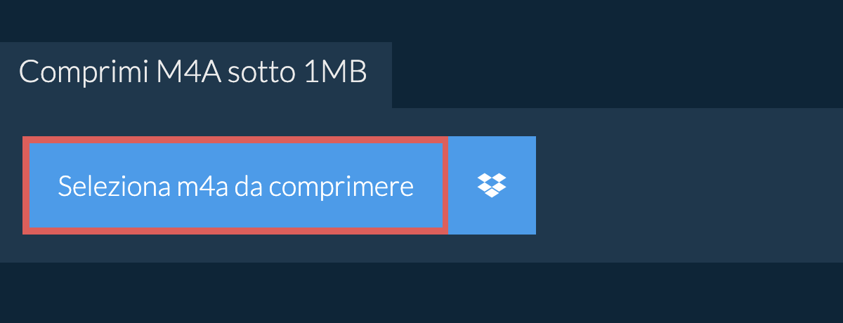 Comprimi m4a sotto 1MB