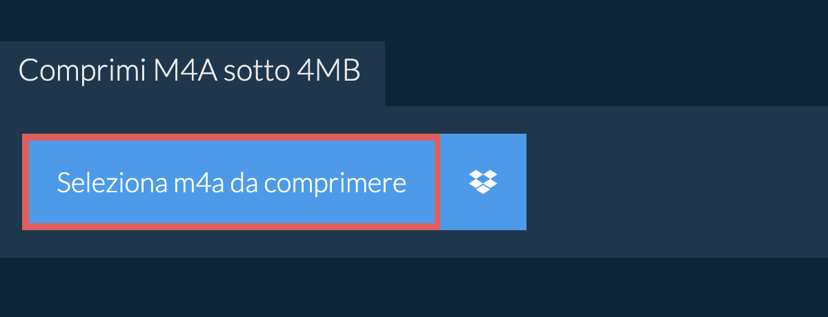 Comprimi m4a sotto 4MB