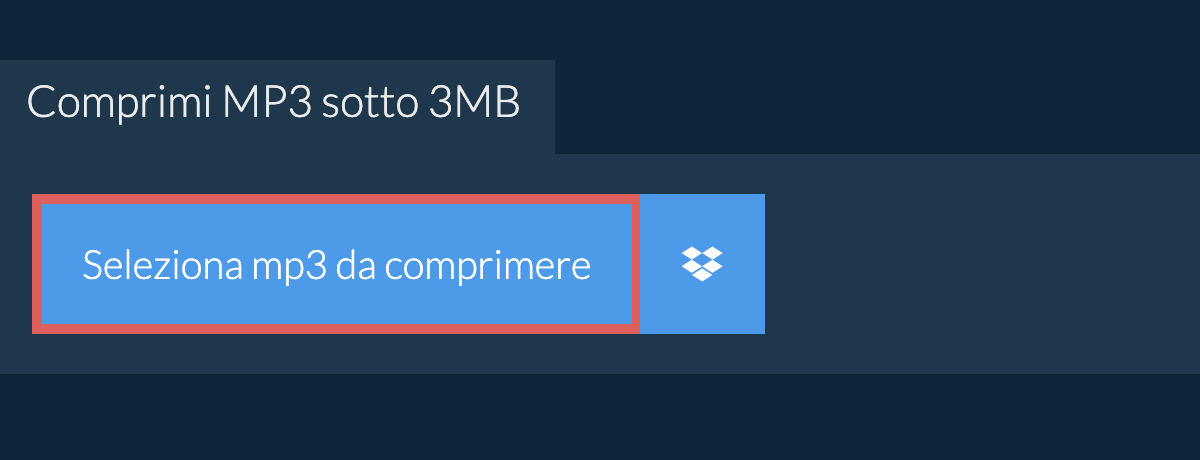 Comprimi mp3 sotto 3MB