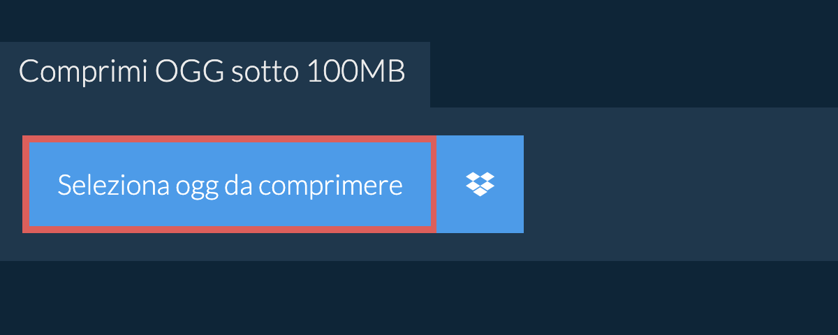 Comprimi ogg sotto 100MB