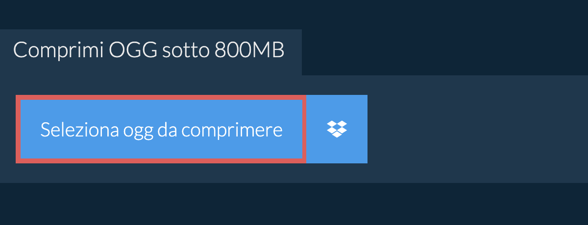 Comprimi ogg sotto 800MB