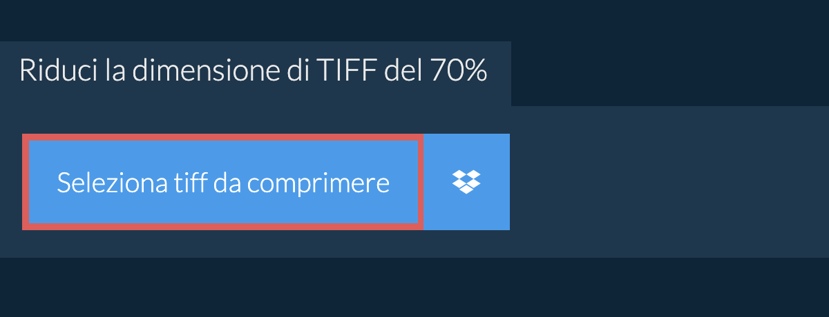 Riduci la dimensione di tiff del 70%