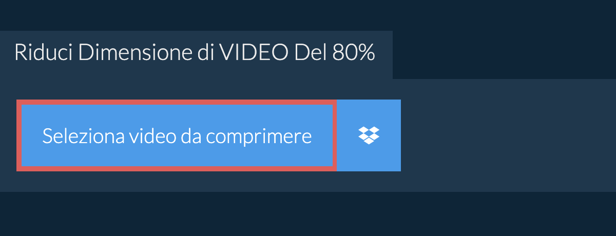 Riduci Dimensione di video Del 80%