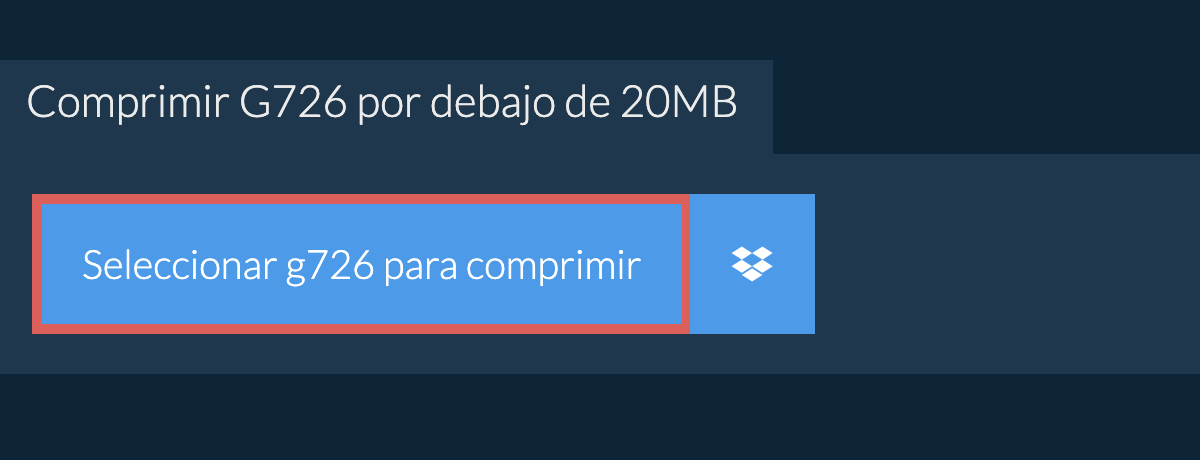 Comprimir g726 por debajo de 20MB