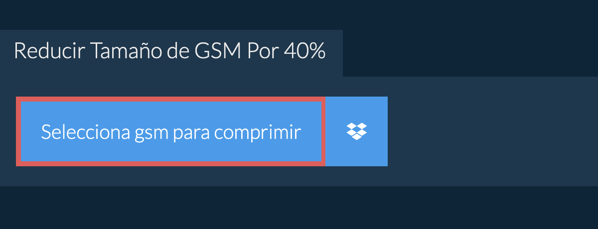 Reducir Tamaño de gsm Por 40%