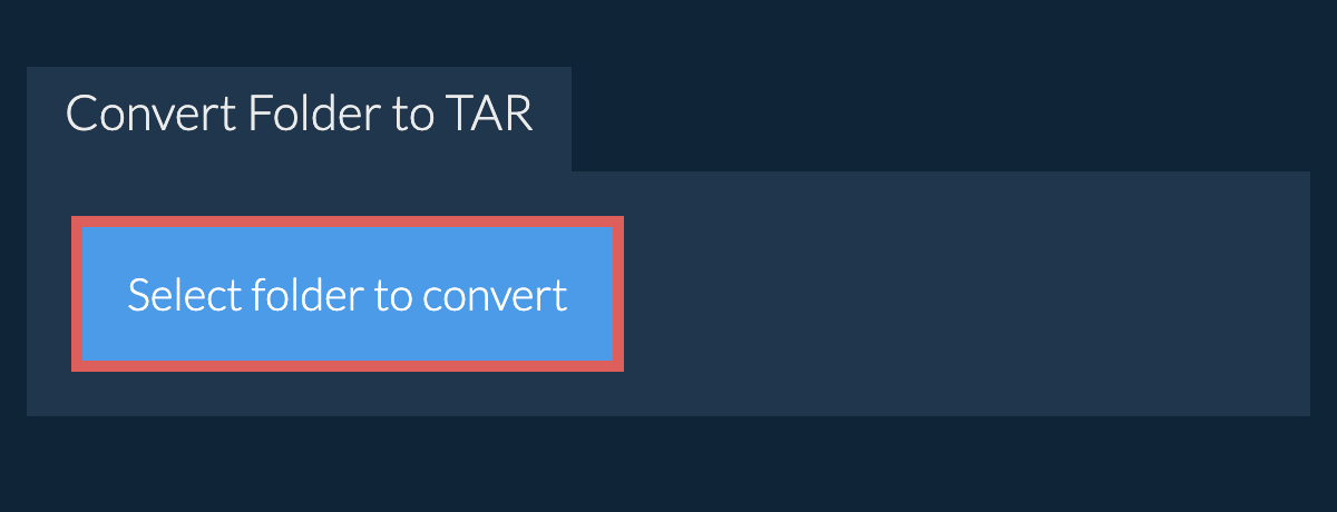 Convert Folder to tar