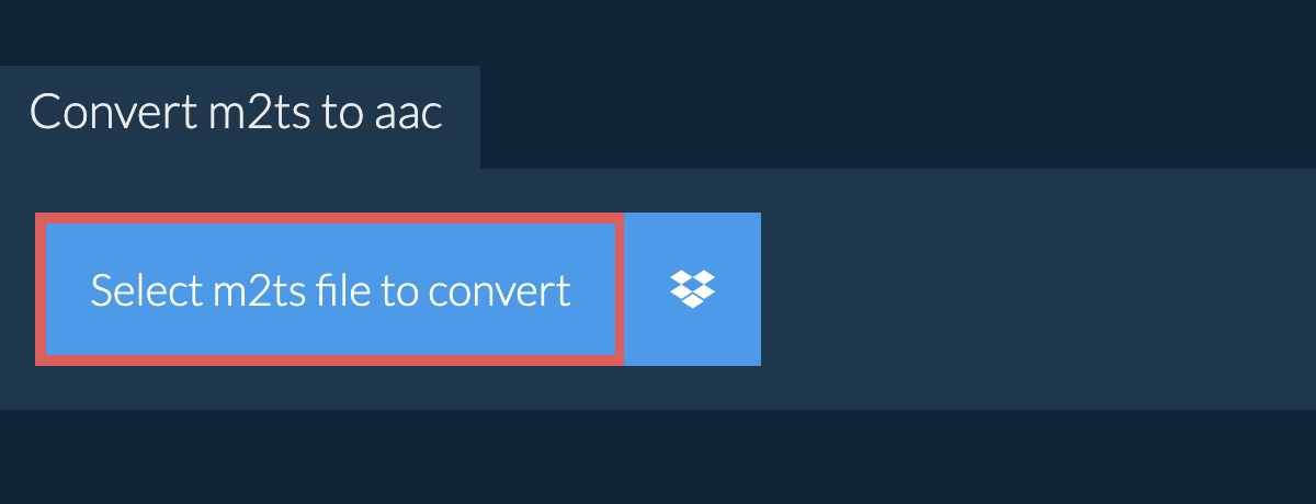 Convert m2ts to aac