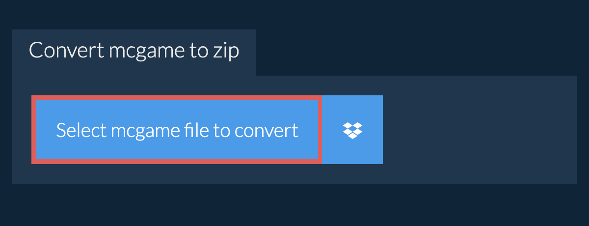 Convert mcgame to zip