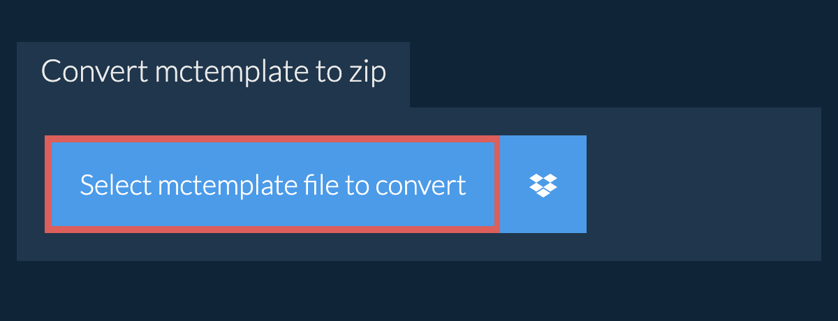 Convert mctemplate to zip