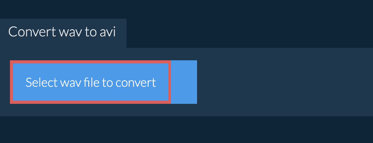 Convert wav to avi