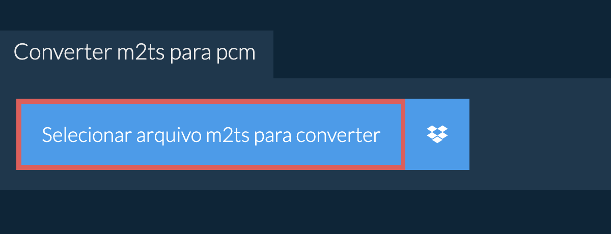 Converter m2ts para pcm