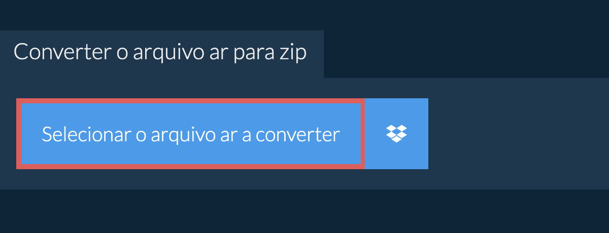 Converter o arquivo ar para zip