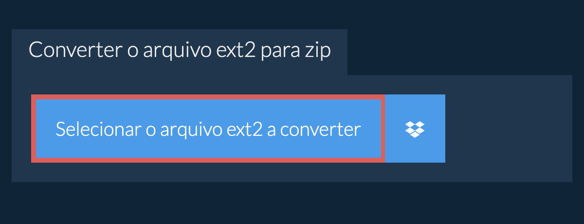 Converter o arquivo ext2 para zip