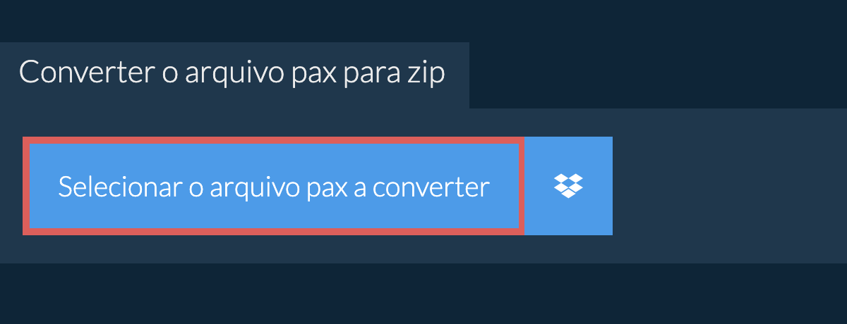 Converter o arquivo pax para zip