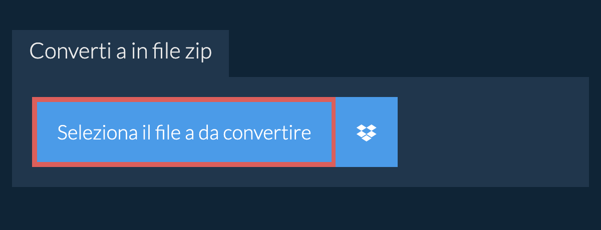 Converti a in file zip