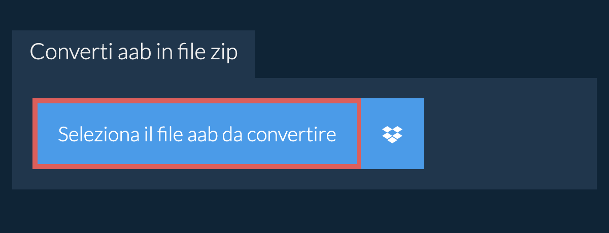 Converti aab in file zip