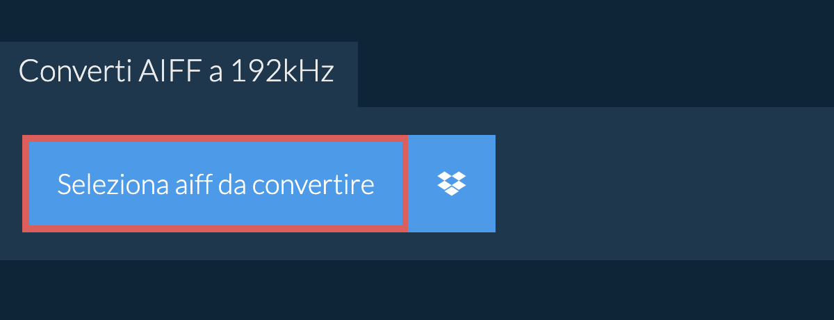 Seleziona aiff da convertire