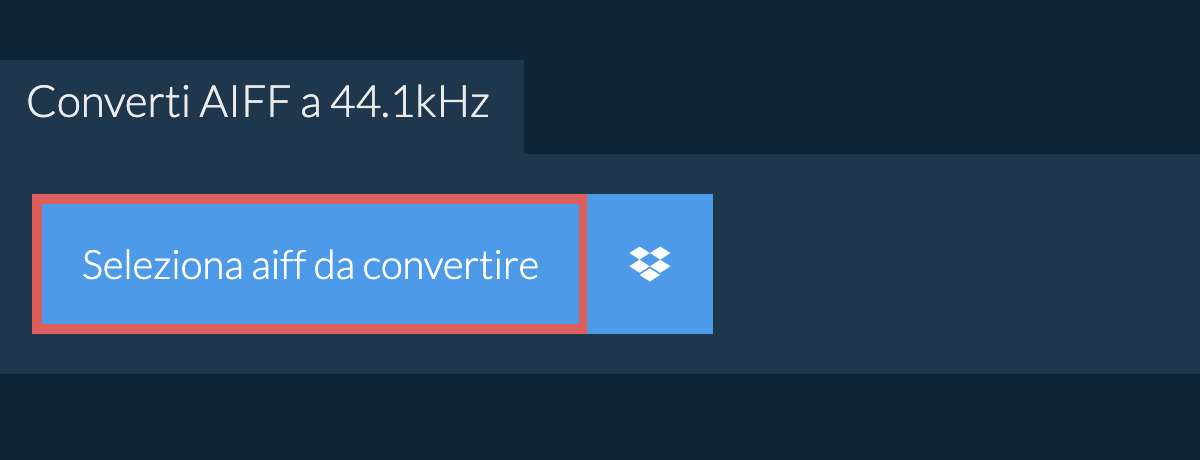 Seleziona aiff da convertire
