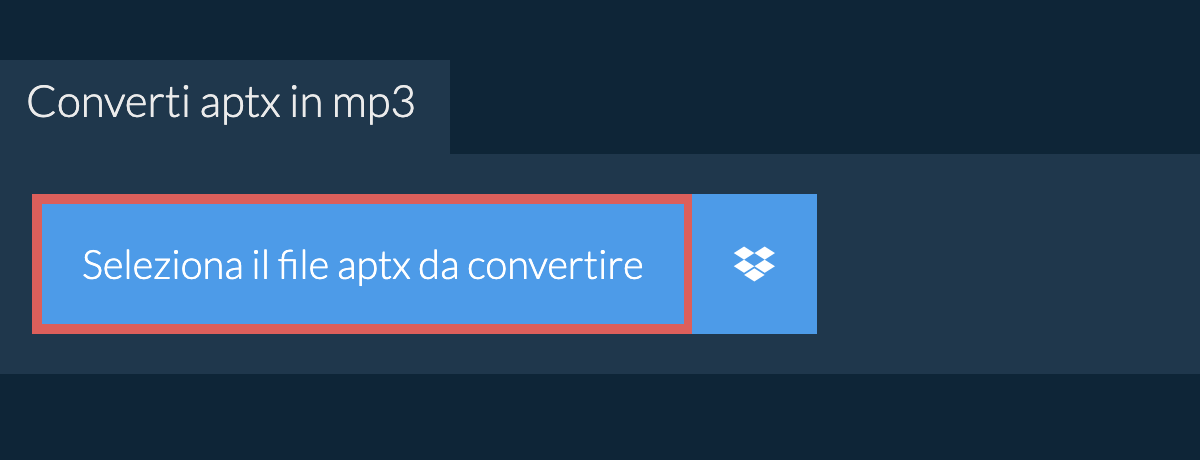 Converti aptx in mp3