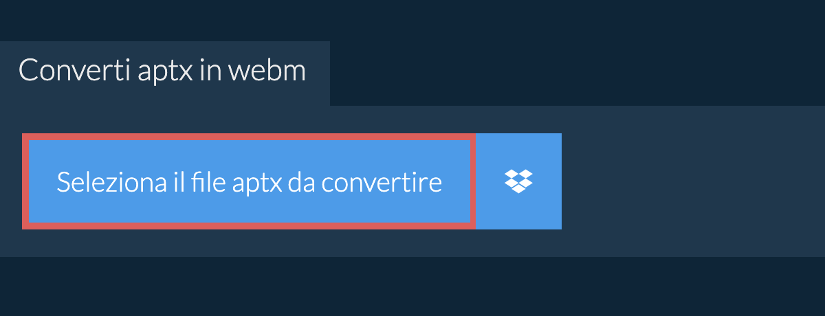 Converti aptx in webm