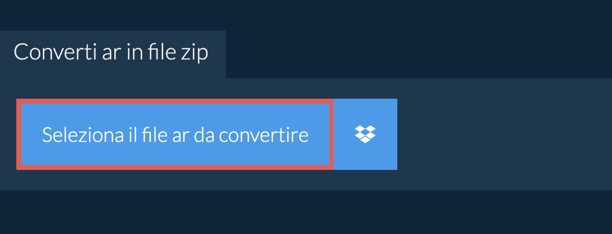 Converti ar in file zip