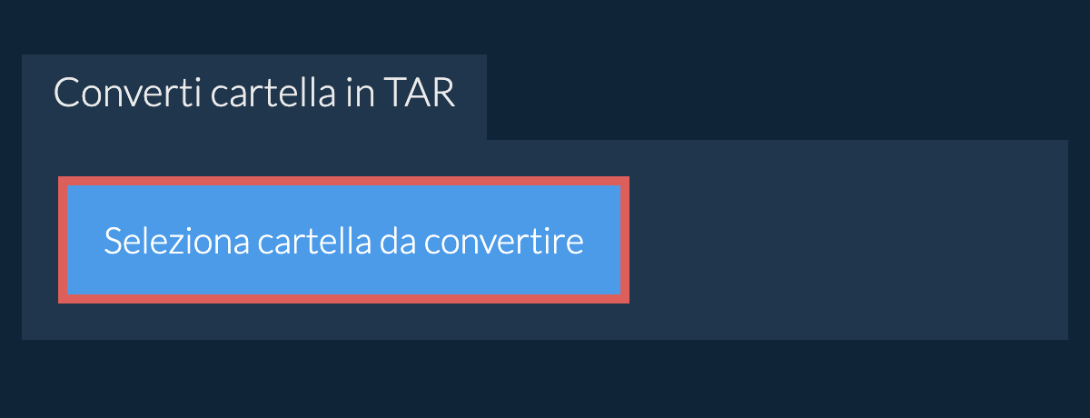 Converti cartella in tar