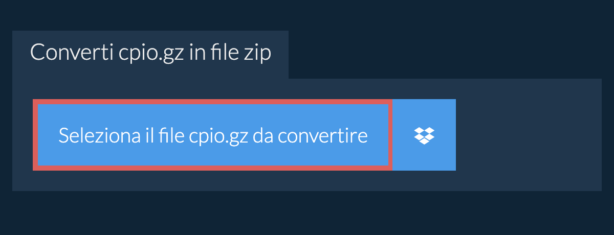 Converti cpio.gz in file zip