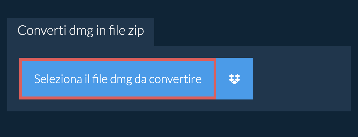 Converti dmg in file zip