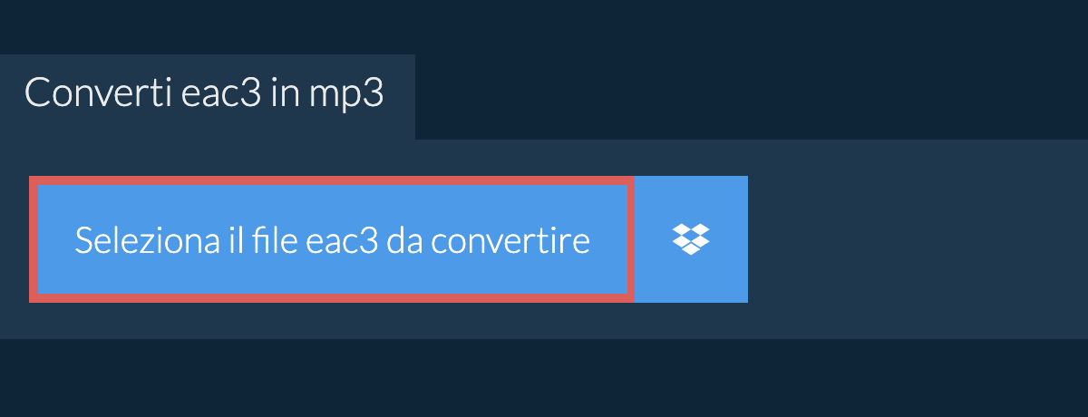 Converti eac3 in mp3