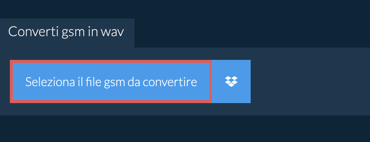 Converti gsm in wav