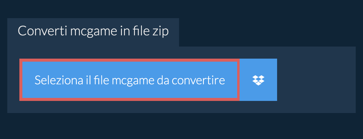 Converti mcgame in file zip