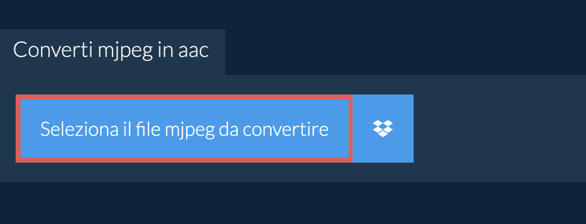 Converti mjpeg in aac