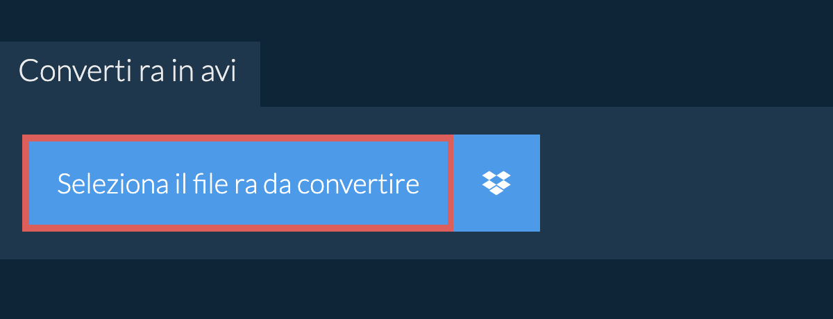 Converti ra in avi