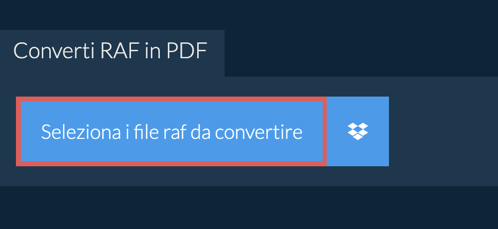 Converti raf in pdf